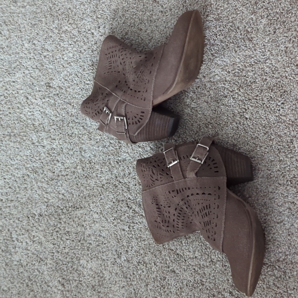 Naughty Monkey Grey Brown Suede Ankle Boots, Sz 6